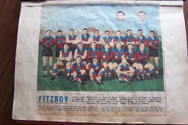 Digital copy, Jack Gervasoni football scrapbook Fitzroy team photos, 1950s