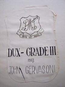Digital copy, Jack Gervasoni football scrapbook dux grade 3 certificate, 1950s