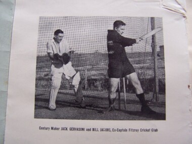 Digital copy, Jack Gervasoni football scrapbook cricket Bill Jacobs, 1950s