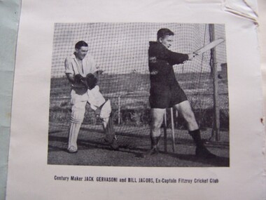 Photograph - Digital copy, Jack Gervasoni With the Fitzroy Footballer's Cricket Club, 1950s