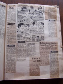 Digital copy, Jack Gervasoni football scrapbook cartoon, 1950s