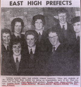 Newspaper clipping, Ballarat East High School, East High Prefects