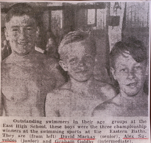 Newspaper clipping, Ballarat East High School, Outstanding Swimmers