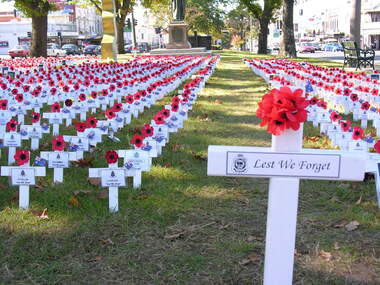 Photograph - Photograph - Colour, Lest we Forget. Crosses at Ballarat Service
