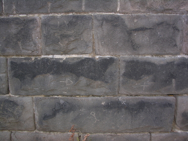 Photograph - Colour, Stonemason's Mark, Yarrowee Channel, Ballarat, Victoria, Australia, 2016