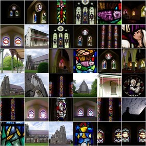 Digital photographs, L.J. Gervasoni, Infant Jesus Catholic Church Koroit stained glass windows, 2011-2016