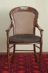 Photograph - Colour, Chair, with plaque, Mount Franklin Lodge