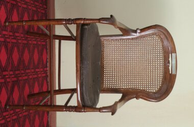 Instrument - Photograph - Colour, Chair, with plaque, Mount Franklin Lodge, c2017