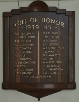 Roll of Honor 1939-45, Daylesford Masonic Lodge
