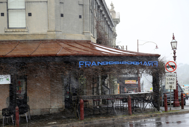 Photograph - Digital photographs, L.J. Gervasoni, Snow in the Main Street of Daylesford, Victoria, c2012-2016