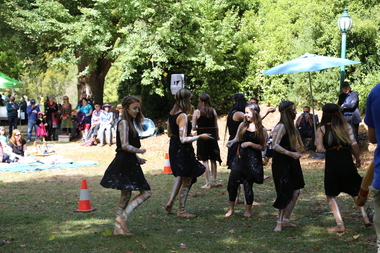 Digital photographs, L.J. Gervasoni, 150 anniversary of the Hepburn Mineral Springs Reserve - welcome to country dancers, 2015