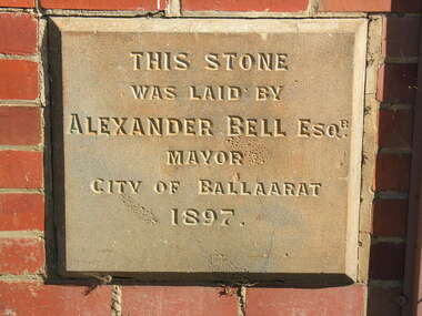 Foundation stone, Grandstand, City Oval, Ballarat