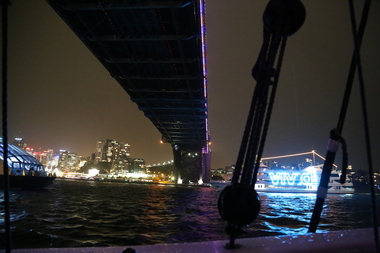 Digital photographs, L.J. Gervasoni, Sailing on Sydney Harbour during Vivid, June 2017