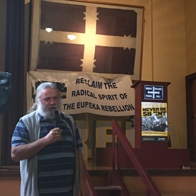 Photograph - Photograph - Colour, Clare Gervasoni, Joe Toscano speaks at Ballarat Trades Hall, 2016, 04/06/2016