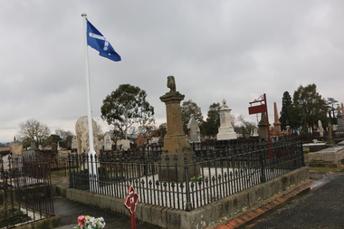 Photograph - Colour, Eureka Flag Flying on Eureka Graves, Ballarat Old Cemetery