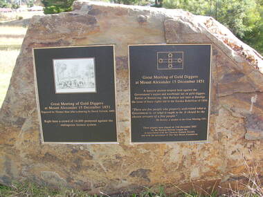 Photograph - Colour, Plaque, Ballarat Reform League, Agitation Hill, Chewton, 2011