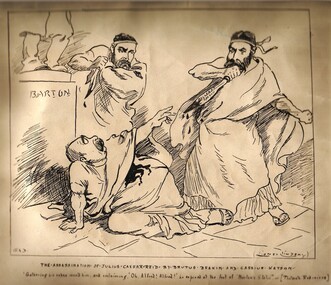 Photograph - Drawing - Ink, Lionel Lindsay, Assassination of Julius Caesar ..." by Lionel Lindsay