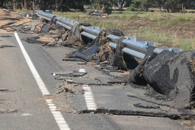 Photograph - Colour, Asphalt on Bridge, Floods, Carisbrook