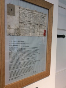 Photograph - Colour, Indenture, stonemason Thomas Adams, Stonemasons Museum, Durham Engand