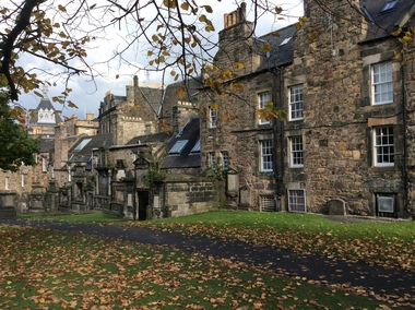 Photograph - Colour, Houses and graves near GreyFriars Church, Edinburgh