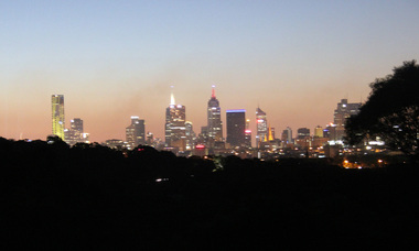 Digital Photograph, L.J. Gervasoni, CBD at night from Kew, c2015