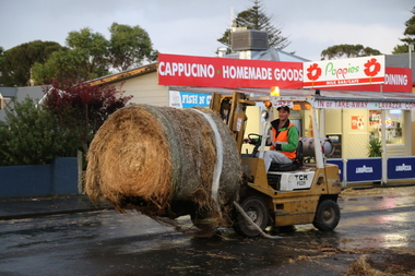Moving a hay bail