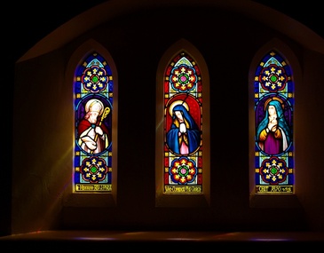 Digital photographs, L.J. Gervasoni, Infant Jesus Stained Glass window Koroit, c2015