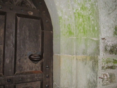Photograph - Colour, Dorothy Wickham, Stonemason mark near door, Alwington Church, Devon, England