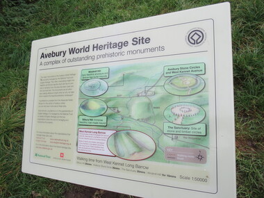 Photograph - Colour, Sign, Avebury World Heritage Site, Prehistoric Monuments, England