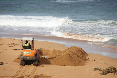 Digital photographs, L.J. Gervasoni, Hopkins River Mouth - blocked - mechanical digger, c2010 - 2017
