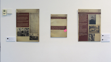 Digital photographs, L.J. Gervasoni, Makers and Shapers Exhibition Warrnambool - text panel example, April 2012