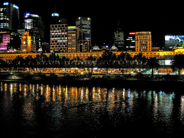 Digital photographs, L.J. Gervasoni, Yarra River rowing at night, c2011