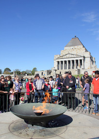 Digital photographs, L.J. Gervasoni, ANZAC Day at the Shrine - eternal flame, 2014