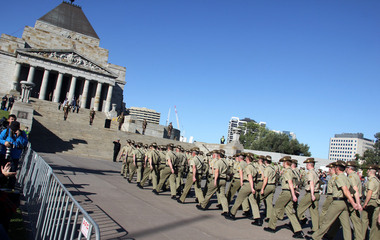 Digital photographs, L.J. Gervasoni, ANZAC Day at the Melbourne Shrine of Remembrance, 2014