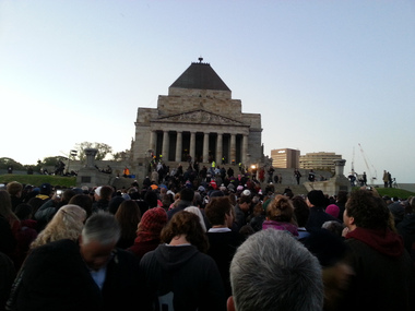 Digital photographs, ANZAC Day at the Shrine - dawn service, 2014