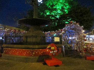 Photograph - Digital photographs, L.J. Gervasoni, Sturt Street gardens christmas fountain wrapped, 2015