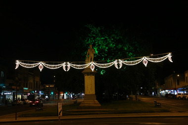 Digital photographs, L.J. Gervasoni, Sturt Street gardens christmas - string lights, 2015