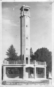 Pamphlet - Photograph - Black and White, Wombat Hill Lookout (Pioneers Memorial}, c1935, c1935