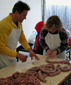 Photograph - Digital photographs, L.J. Gervasoni, Making bullboar during the Hepburn Springs Swiss/Italian Festa, c2004