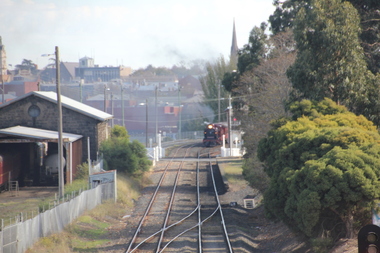 Photograph - Photograph - Colour, L.J. Gervasoni, Ballarat East Station with Steam Train on the Track, 2016, 15/05/2016