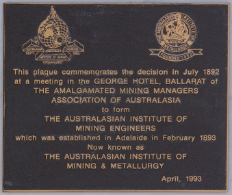 Photograph - Colour, Plaque at The George Hotel, Ballarat