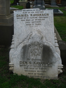 Photograph - Colour, Clare Gervasoni, Kavanagh Memorial , Warrnambool Cemetery, 27/07/2009