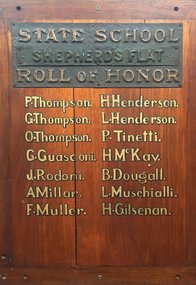 Photograph - Colour, Shepherd's Flat Honour Board
