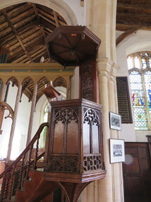 Digital Photograph, Wineglass Pulpit, Heydon Church, United Kingdom, 10/2016