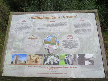 Photograph - Colour, Dullingham Church Pond sign, St Mary's Church, Dullingham