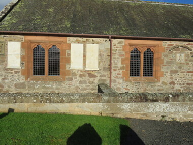 Photograph - Colour, Oliphant Plaques, Exterior, Forgandenny Church, Perthshire, Scotland, 2018, 2017