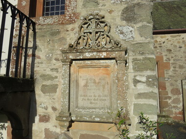 Photograph - Colour, Oliphant Plaques, Exterior, Forgandenny Church, Perthshire, Scotland, 2017, 2017