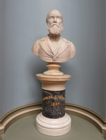 A sculpted bust of Thomas Stoddart
