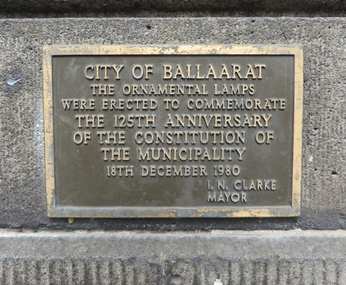 Photograph - Colour, Plaque on the Exterior Wall of the Ballarat Town Hall, 2017, 15/09/2017