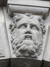 Photograph - Colour, Sculptural Face on the Exterior of Ballarat Town Hall, 2017, 15/09/2017